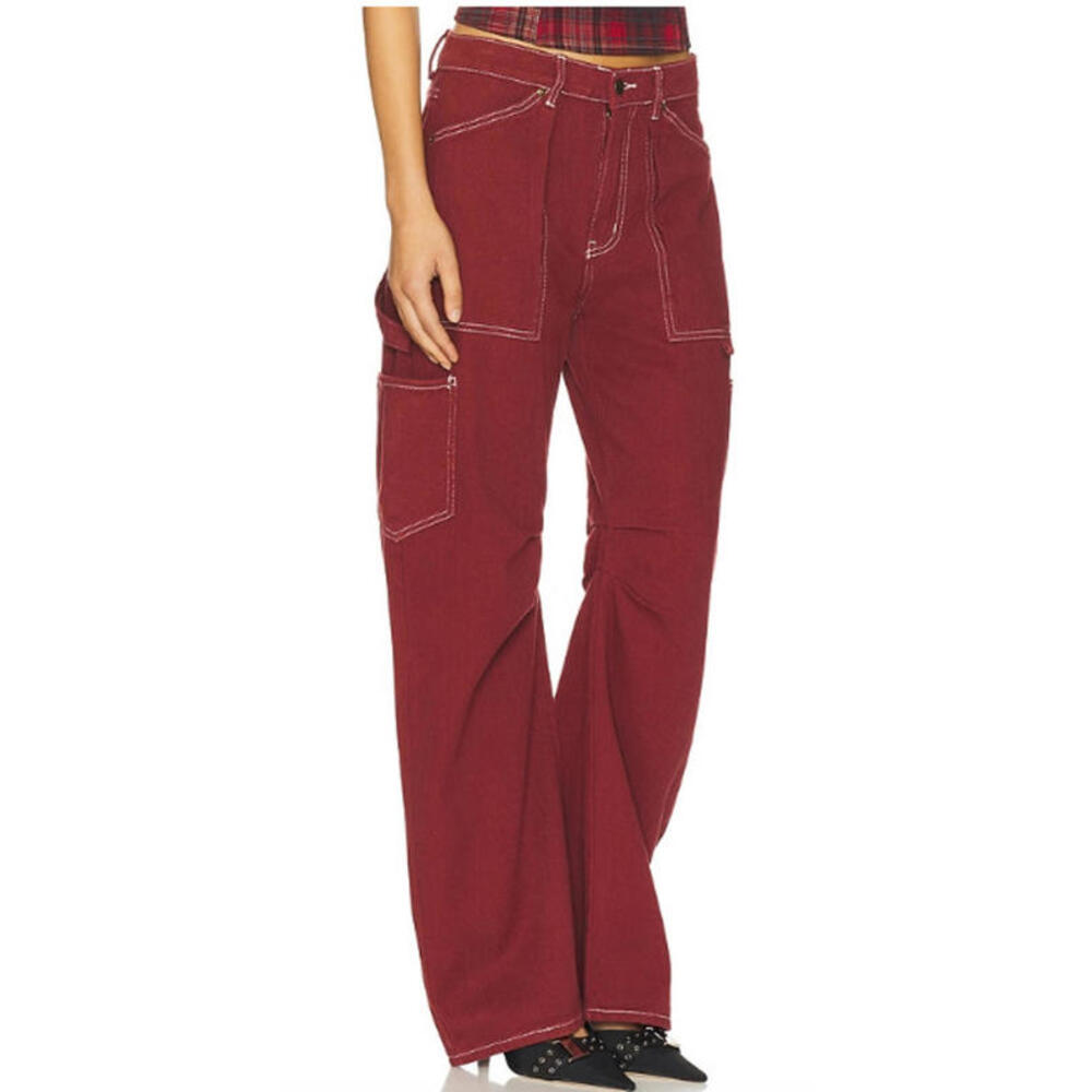 Lioness Miami Vice Red 100% Cotton Pants size XL NWT $110msrp